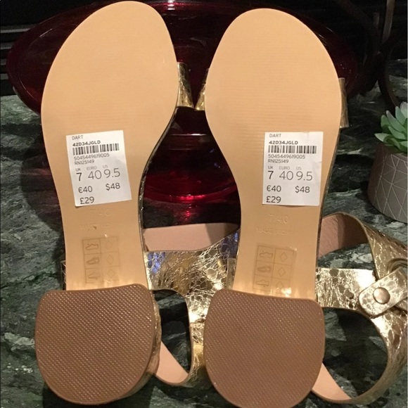 TopShop Gold Sandals Sz 40 NWT - Picture 7 of 7